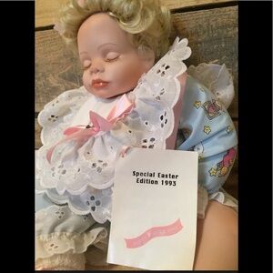 Porcelain Doll Easter 1993 World Gallery Dolls And Collectibles”Little Lamb”